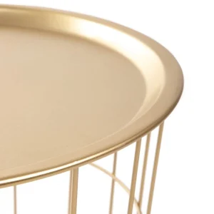 Stolik Scandi Zloty Z Czarnym Blatem 43X43X43 Cm