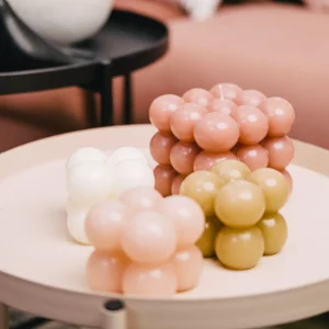 Swieca Bubble Bezowa 6X6X6 Cm