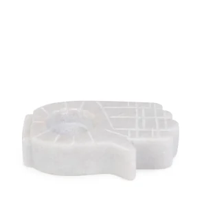 Swiecznik Marble Raczka Z Bialego Marmuru 13 Cm