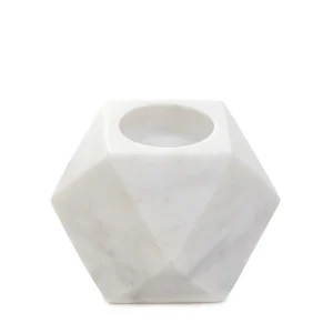 Swiecznik Marble Z Bialego Marmuru 8 Cm