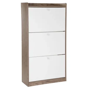 Szafka Na Buty Eira Z Bialymi Frontami 60X24X114 Cm