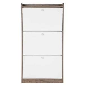 Szafka Na Buty Eira Z Bialymi Frontami 60X24X114 Cm