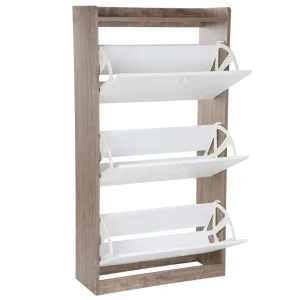 Szafka Na Buty Eira Z Bialymi Frontami 60X24X114 Cm