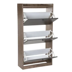 Szafka Na Buty Eira Z Czarnymi Frontami 60X24X114 Cm