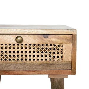 Szafka Nocna Natte Lite Drewno Mango Z Rattanem 40X40X50 Cm
