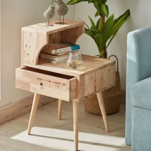 Szafka Nocna Sinar Naturalny 45X40X69 Cm