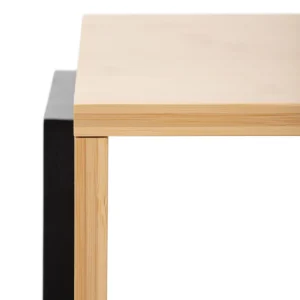 Szafka Nocna Slumber Bambusowy Z Czarnymi Nogami 42X29X42 Cm