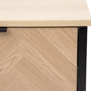 Szafka Nocna Swen Naturalna Z Metalowymi Nogami 45X35X50 Cm