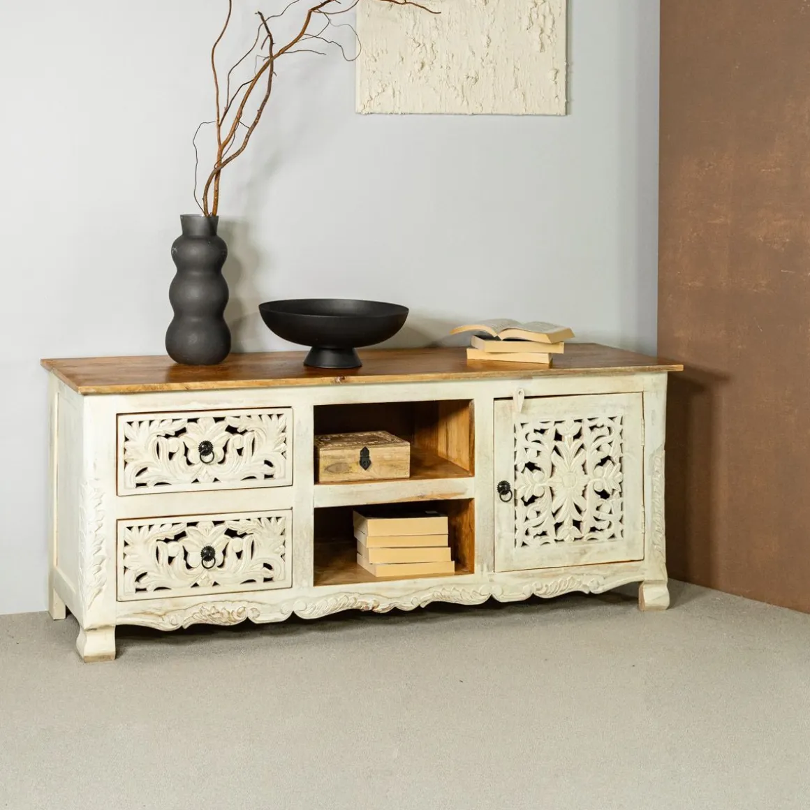 szafka_rtv_banhi_lite_dre_0.webp Szafka Rtv Banhi Lite Drewno Mango Zlobione 150X40X60 Cm