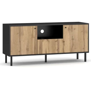 Szafka Rtv Tivoli! Czarny/Dab Wotan 140X42X65 Cm