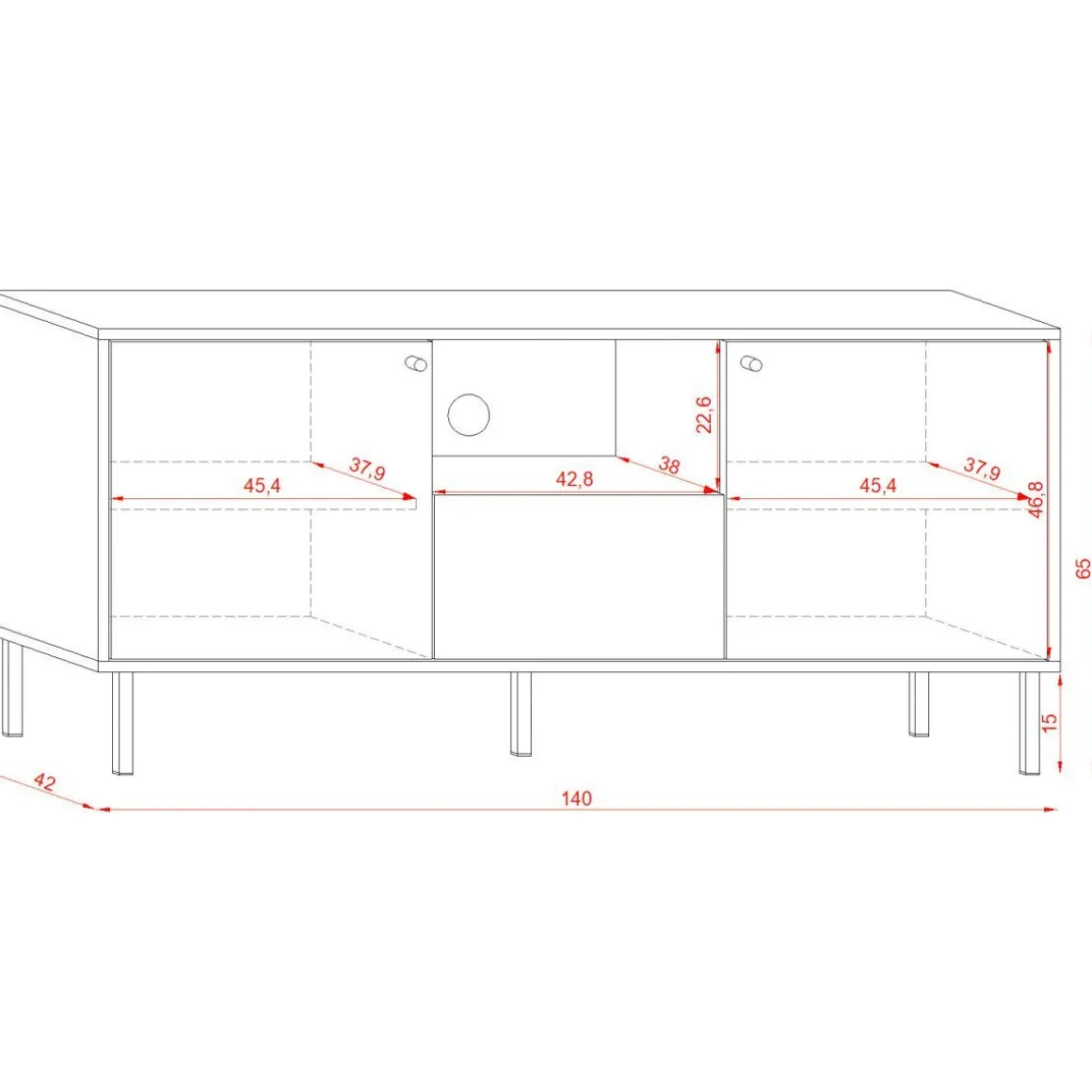 szafka_rtv_tivoli_czarnyd_2.webp Szafka Rtv Tivoli! Czarny/Dab Wotan 140X42X65 Cm