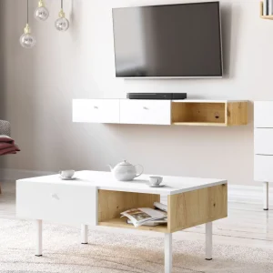 Szafka Wiszaca Carini! Dab Artisan/Bialy 140X30X18 Cm