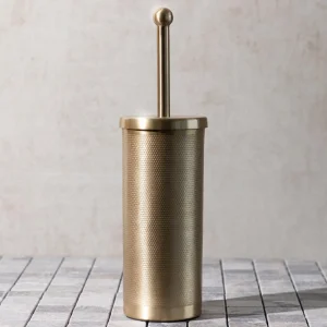 Szczotka Do Wc Nausa Zlota Z Ozdobnymi Wytloczeniami 10X10X38 Cm