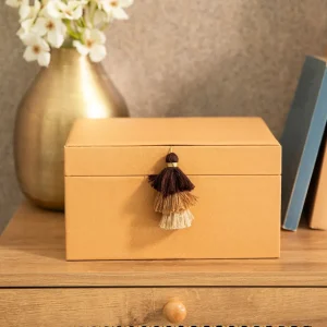 Szkatulka Mela Z Eko Skory Brazowa 23X16,5X12,5 Cm