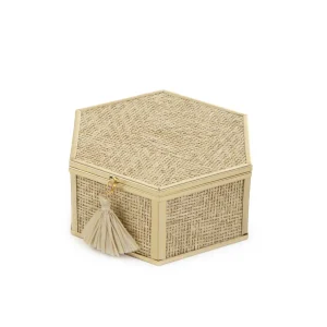 Szkatulka Na Bizuterie Grazia Szesciokatna Z Plecionka 10,5X12X4,8 Cm