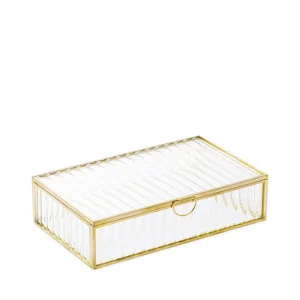 Szkatulka Na Bizuterie Grazia Ze Szkla Prazkowanego 20X12X5 Cm