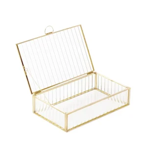 Szkatulka Na Bizuterie Grazia Ze Szkla Prazkowanego 20X12X5 Cm