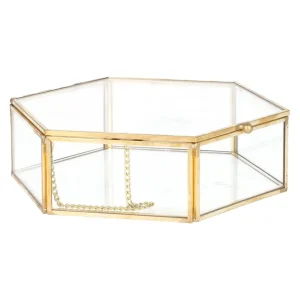 Szkatulka Na Bizuterie Grazia Szesciokatna Zlota 17X16X5 Cm