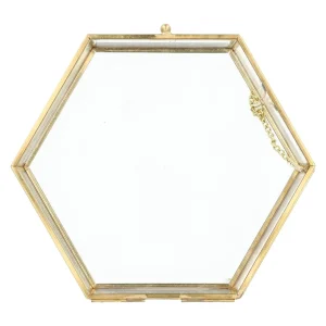 Szkatulka Na Bizuterie Grazia Szesciokatna Zlota 17X16X5 Cm