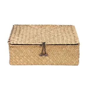 Szkatulka Na Bizuterie Talulah Pleciona Naturalna 25X20X9 Cm