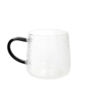 Szklanka Amber Mlotkowane Szkło Z Czarnym Uchem 0,35 L