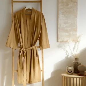 Szlafrok Pelly Bawelniany Musztardowy One Size