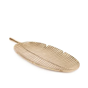 Taca Dekoracyjna Girona Lisc Bananowca Zlota 50X20 Cm