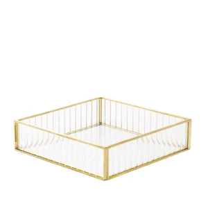 Taca Dekoracyjna Grazia Ze Szkla Prazkowanego 18X18X4,5 Cm