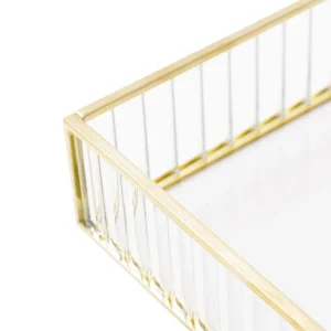 Taca Dekoracyjna Grazia Ze Szkla Prazkowanego 18X18X4,5 Cm