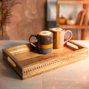 Taca Dekoracyjna Hamsa Z Drewna Mango 41X26X6 Cm