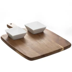 Taca Mooka Z Dwoma Miseczkami 38.5X26 Cm