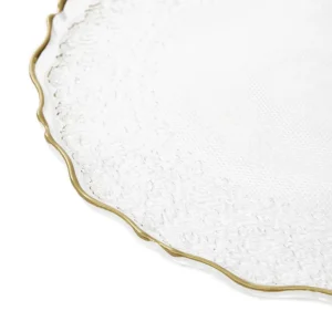 Talerz Lisala Transparentny Ze Zlota Obwodka 21 Cm