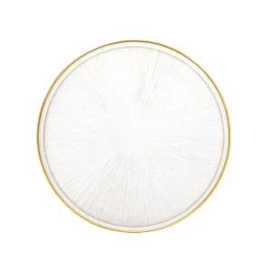 Talerz Monze Transparentny Ze Zlota Obwodka 21 Cm