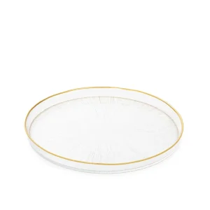 Talerz Monze Transparentny Ze Zlota Obwodka 21 Cm