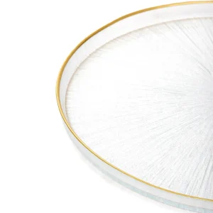 Talerz Monze Transparentny Ze Zlota Obwodka 28 Cm