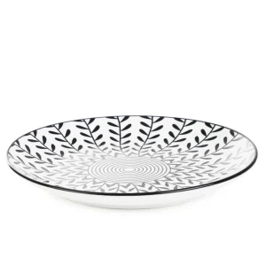 Talerz Navia Deserowy Czarny W Listki 19 Cm