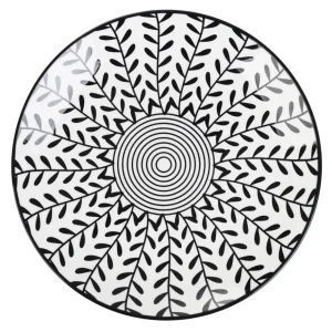 Talerz Navia Deserowy Czarny W Listki 19 Cm