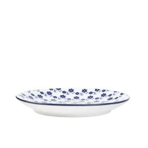 Talerz Navia Deserowy Granatowy W Kwiatuszki 19 Cm