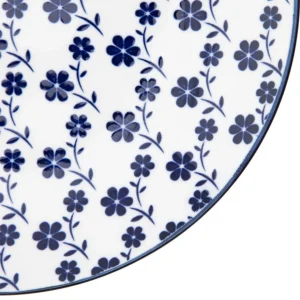 Talerz Navia Deserowy Granatowy W Kwiatuszki 19 Cm