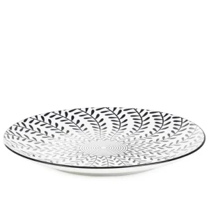 Talerz Navia Obiadowy Czarny W Listki 27 Cm