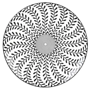 Talerz Navia Obiadowy Czarny W Listki 27 Cm