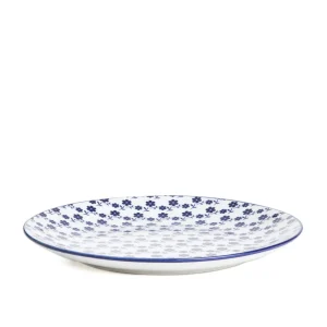 Talerz Navia Obiadowy Granatowy W Kwiatuszki 27 Cm
