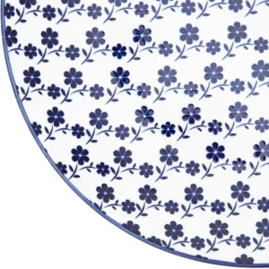 Talerz Navia Obiadowy Granatowy W Kwiatuszki 27 Cm