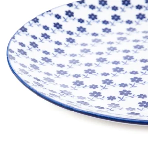 Talerz Navia Obiadowy Granatowy W Kwiatuszki 27 Cm