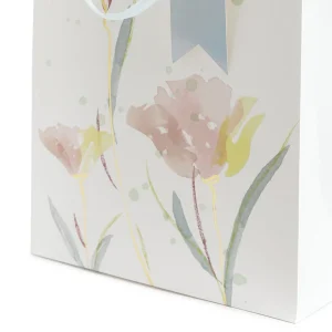 Torebka Prezentowa Cymka Bezowe Kwiaty 19X23X10 Cm