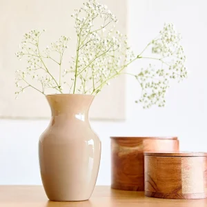 Wazon Ambros Szklany Bezowy 13X12X20 Cm