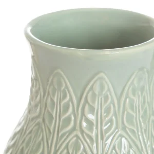 Wazon Natto Ceramiczny Z Tloczeniami Pistacjowy 15X15X24 Cm