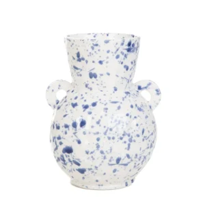 Wazon Serena Z Uszami W Niebieskie Plamki 15,5X14X20 Cm