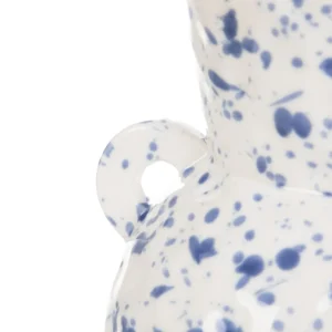 Wazon Serena Z Uszami W Niebieskie Plamki 15,5X14X20 Cm