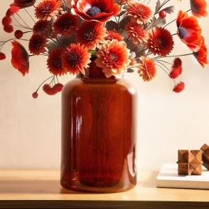 Wazon Tenno Szklany Brazowy 14,5X14,5X25,5 Cm